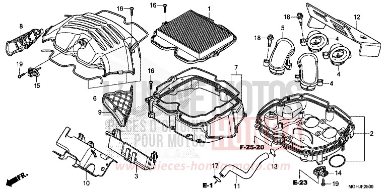 FILTRE A AIR de VFR1200X "Crosstourer" Méca CANDY PROMINENCE RED (R342) 2018